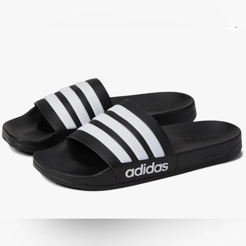 Adidas Men's-Adult Shower Slide Sandal B/W Size 18 NWT
